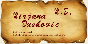 Mirjana Dušković vizit kartica